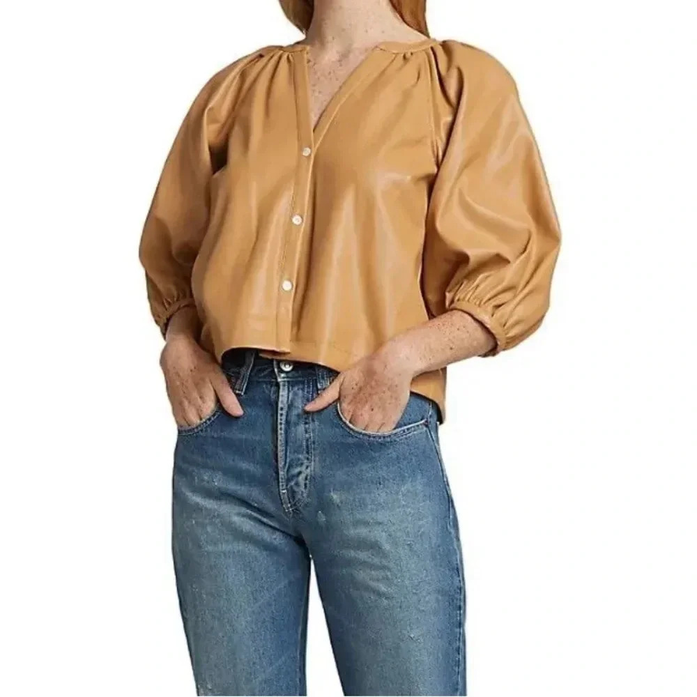 Staud Vegan Leather Large Top Camel - Picture 3 of 11